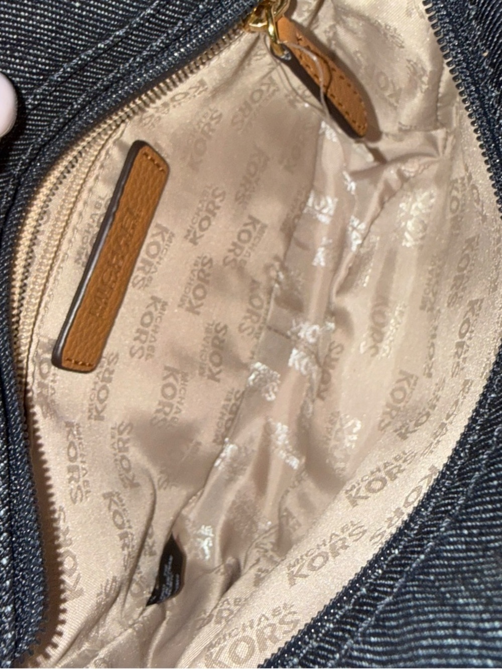Michael Kors Denim & Leather Chain Crossbody Shoulder Bag - Picture 9 of 16